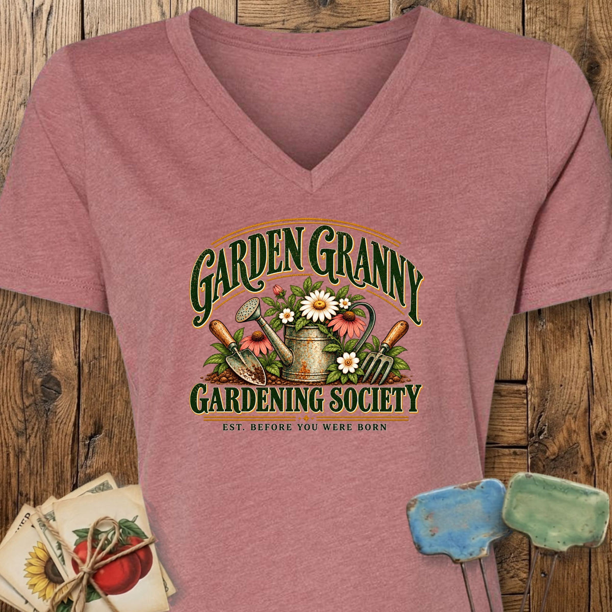 Printify V-Neck Heather Mauve / S Granny Society V-Neck