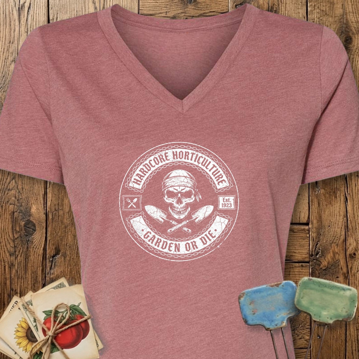 Printify V-Neck Heather Mauve / S Hardcore Garden V-Neck