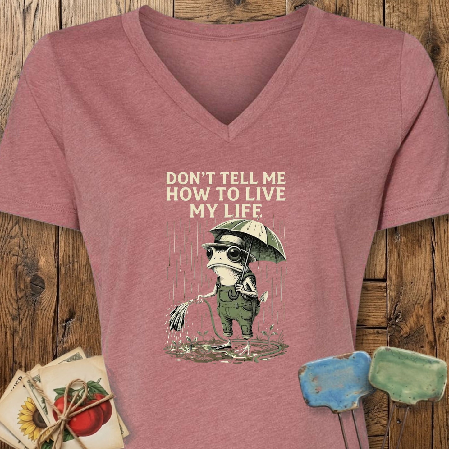 Printify V-Neck Heather Mauve / S Live My Life V-Neck