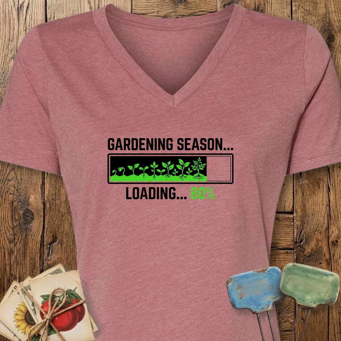 Printify V-Neck Heather Mauve / S Loading Season V-Neck