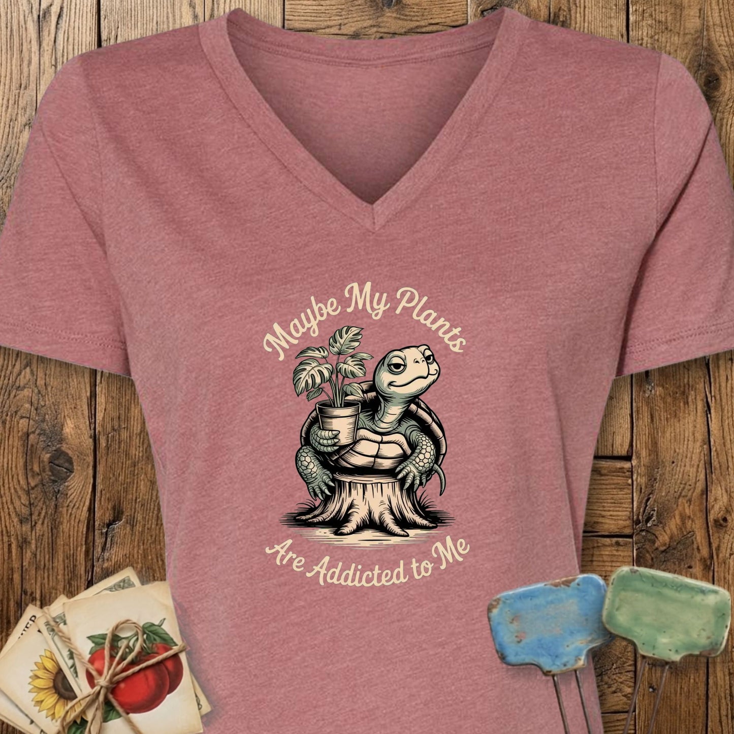Printify V-Neck Heather Mauve / S Maybe My Plants V-Neck