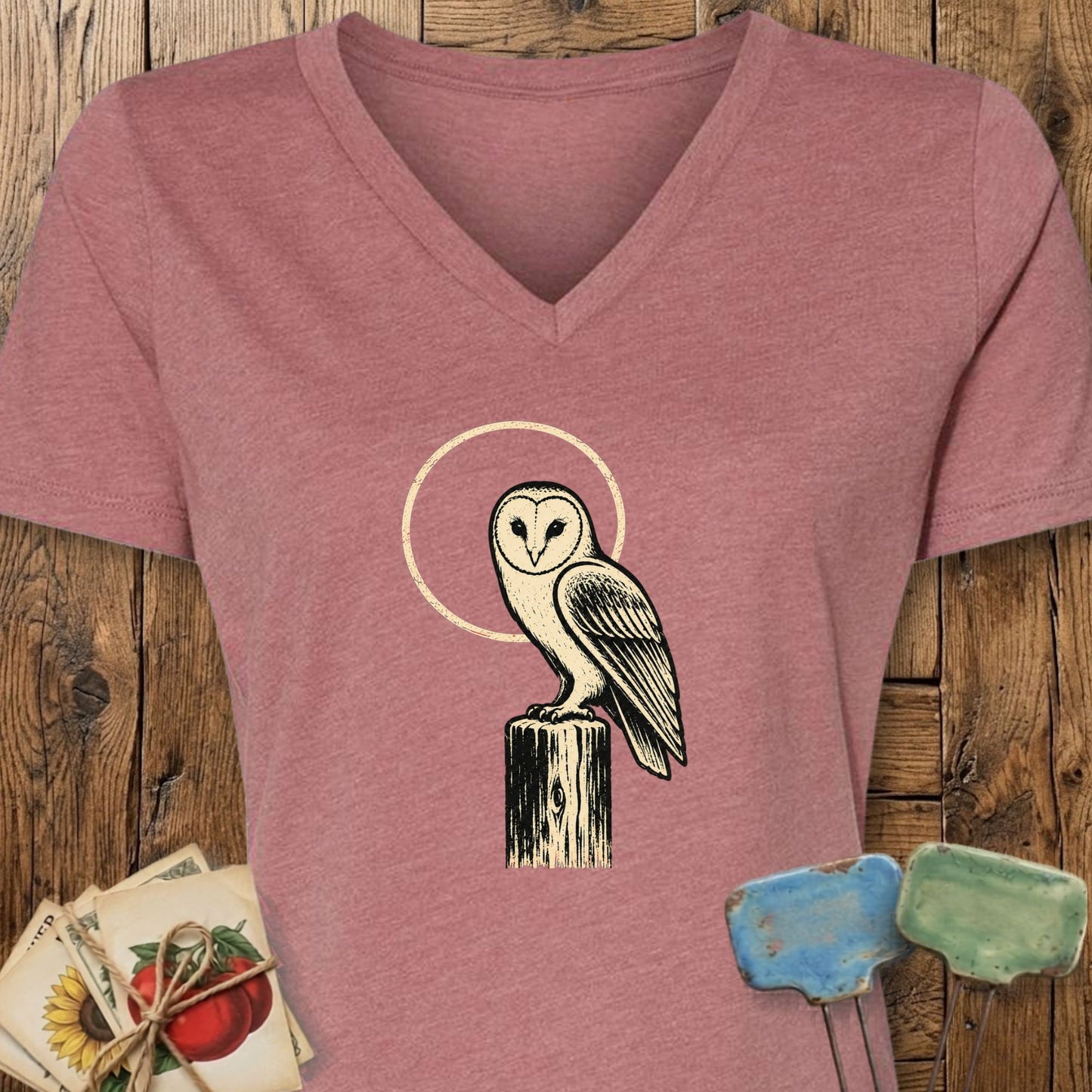 Printify V-Neck Heather Mauve / S Moonlit Watch V-Neck