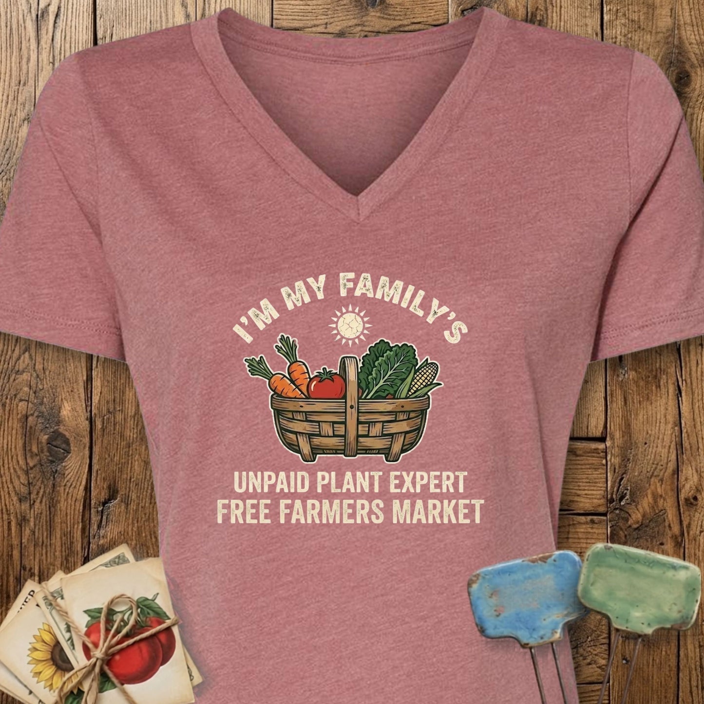Printify V-Neck Heather Mauve / S My Family's V-Neck