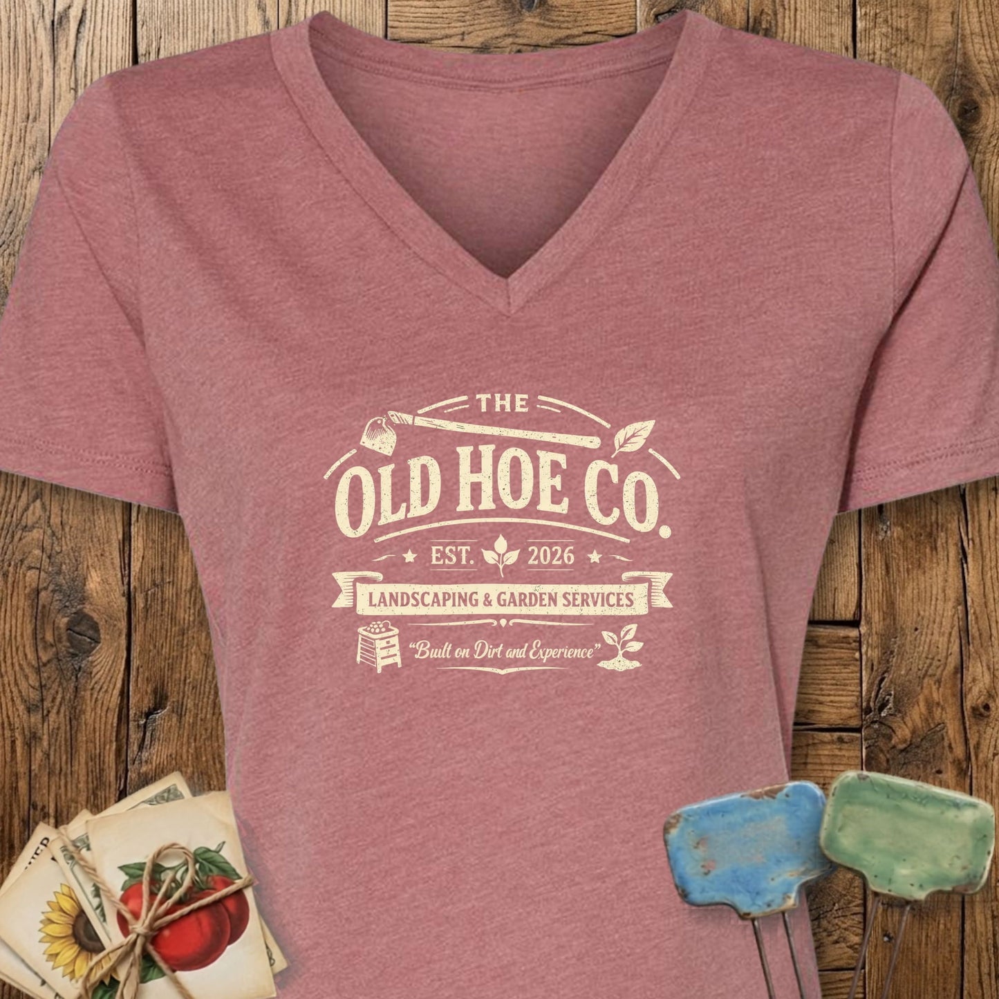 Printify V-Neck Heather Mauve / S Old Hoe Co. V-Neck