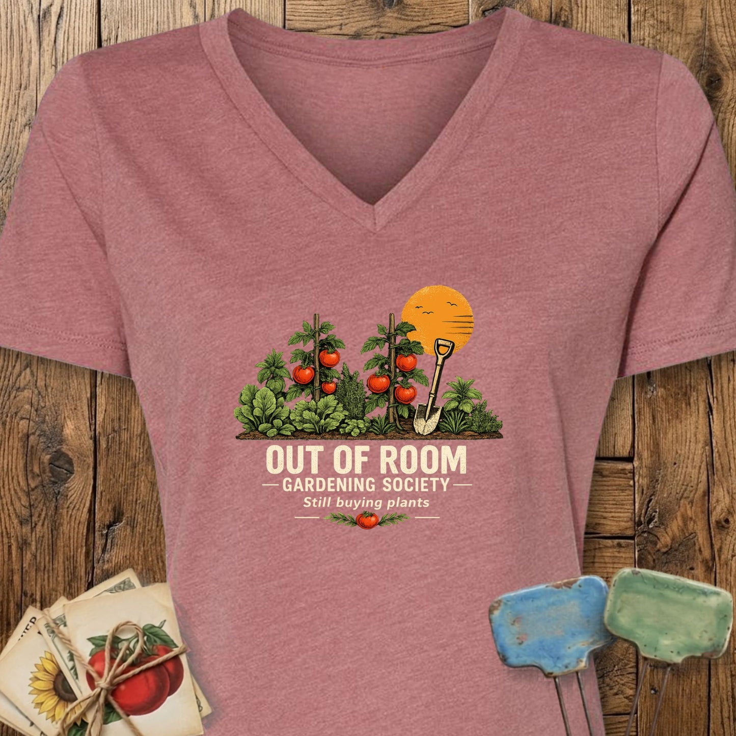 Printify V-Neck Heather Mauve / S Out of Room V-Neck