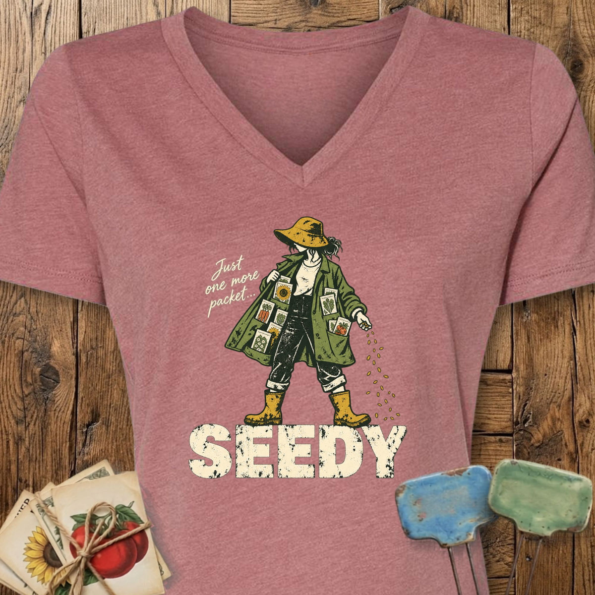 Printify V-Neck Heather Mauve / S Seedy V-Neck