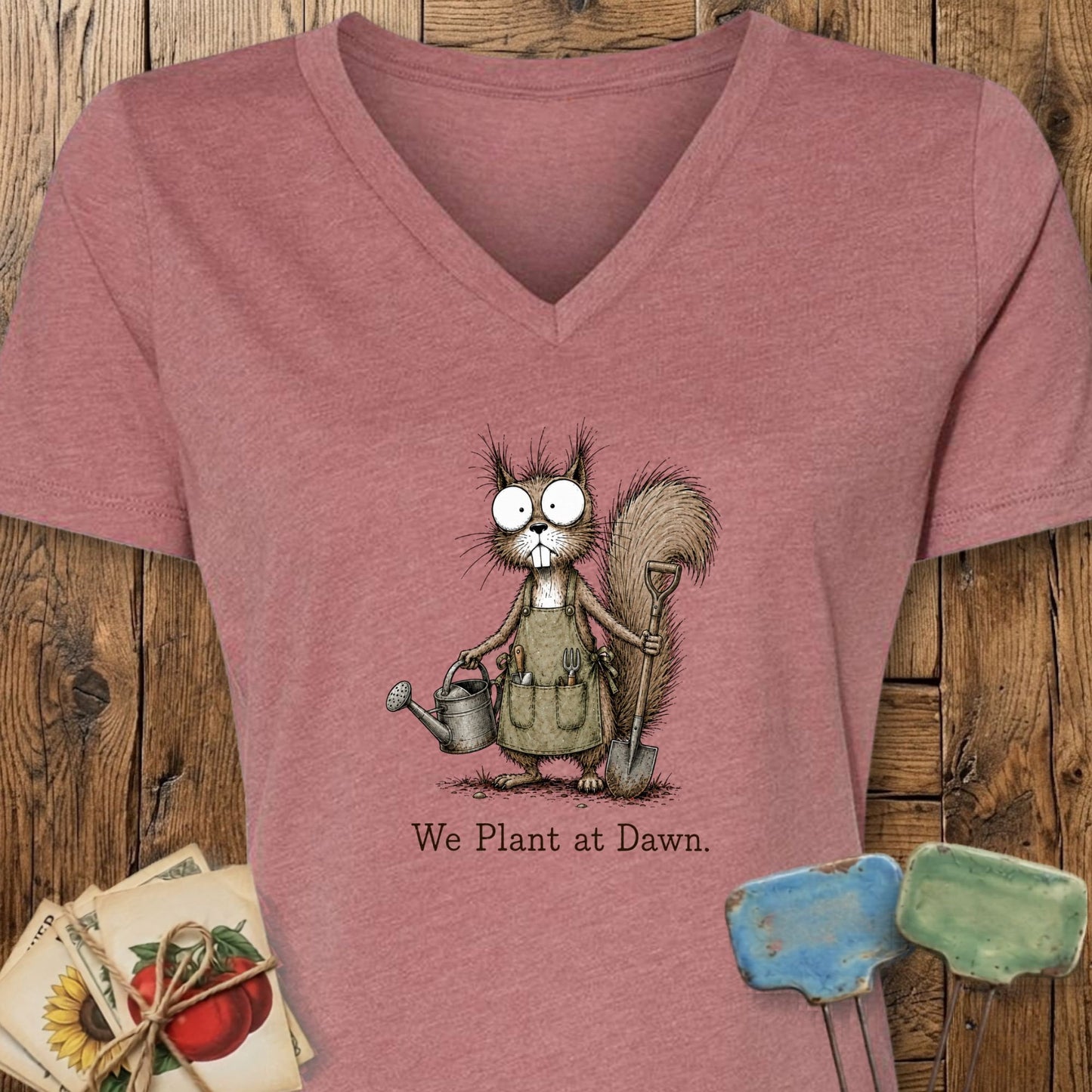 Printify V-Neck Heather Mauve / S We Plant at Dawn V-Neck