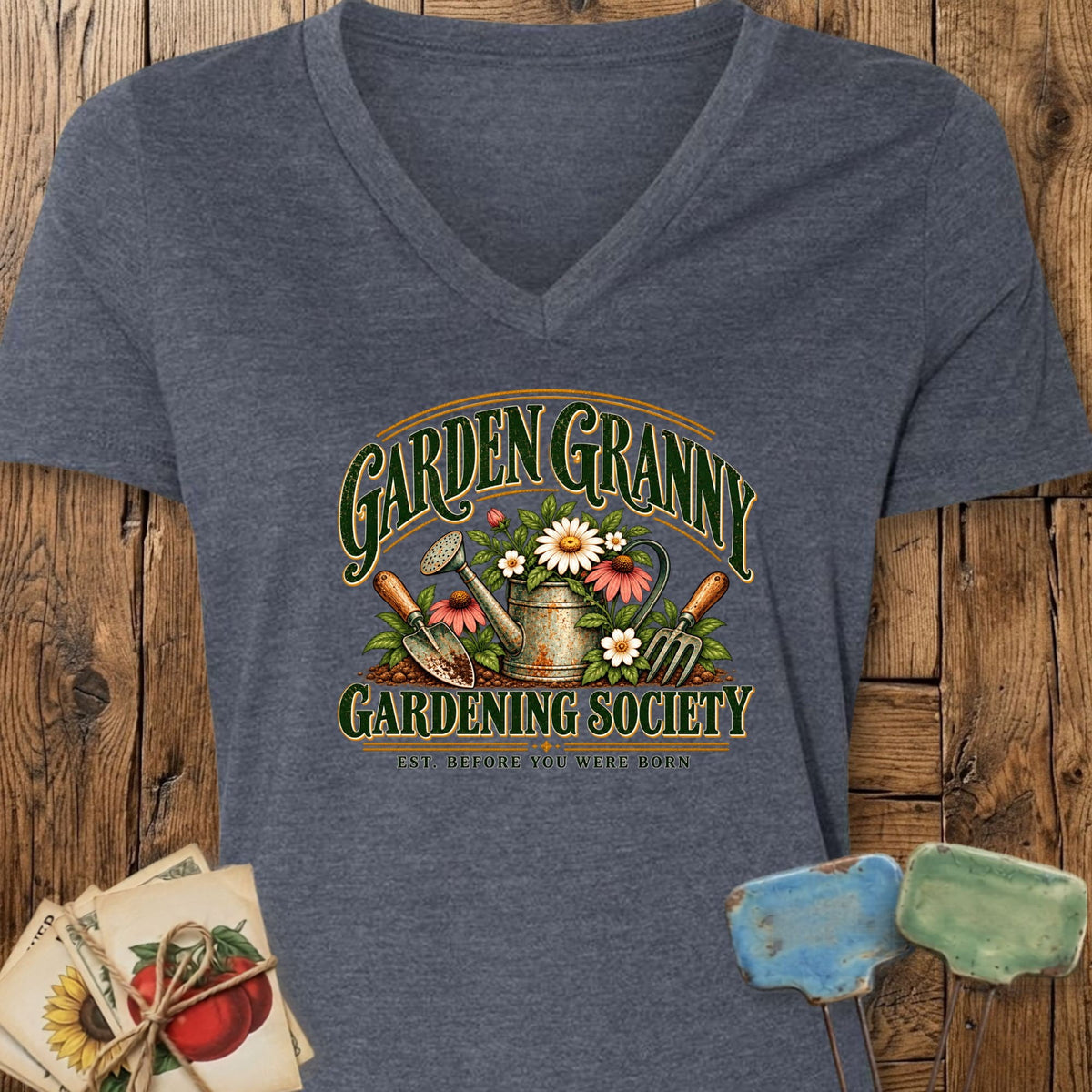 Printify V-Neck Heather Navy / S Granny Society V-Neck