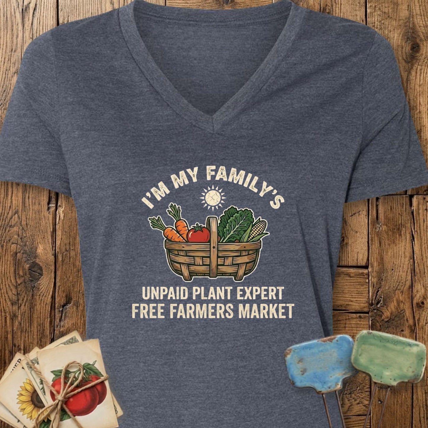 Printify V-Neck Heather Navy / S My Family's V-Neck