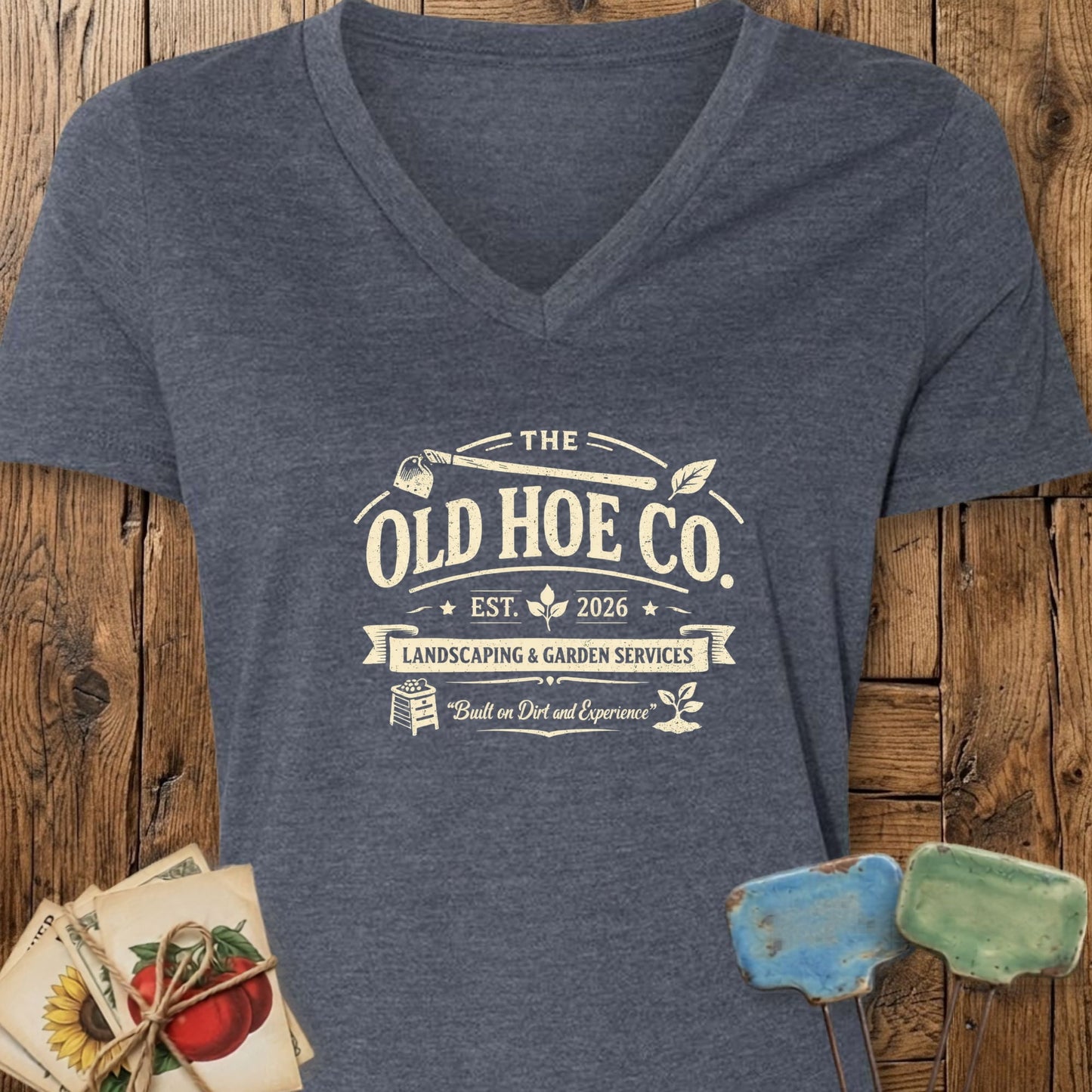Printify V-Neck Heather Navy / S Old Hoe Co. V-Neck