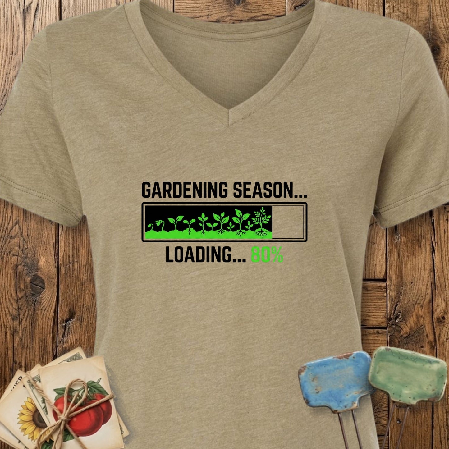 Printify V-Neck Heather Olive / S Loading Season V-Neck