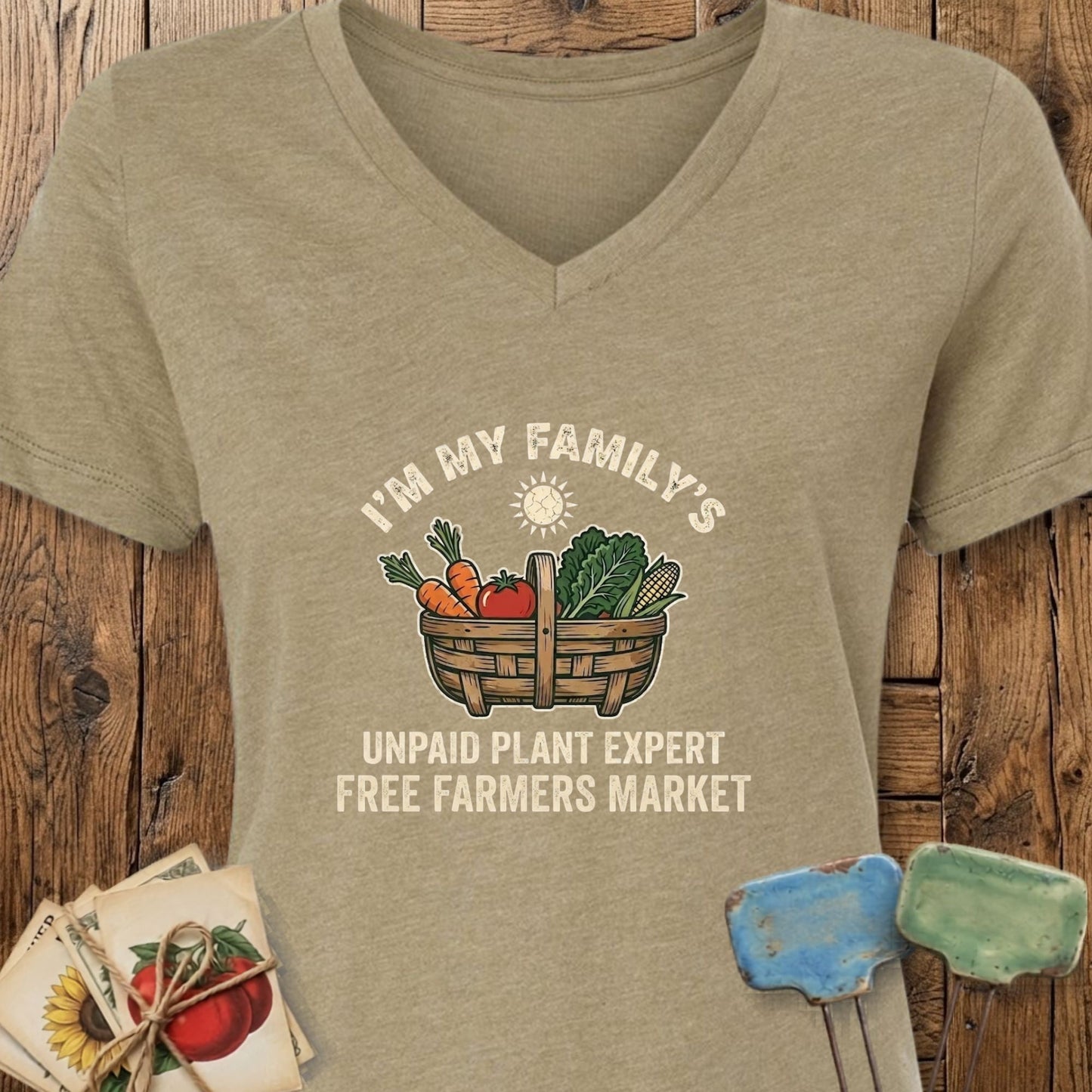 Printify V-Neck Heather Olive / S My Family's V-Neck