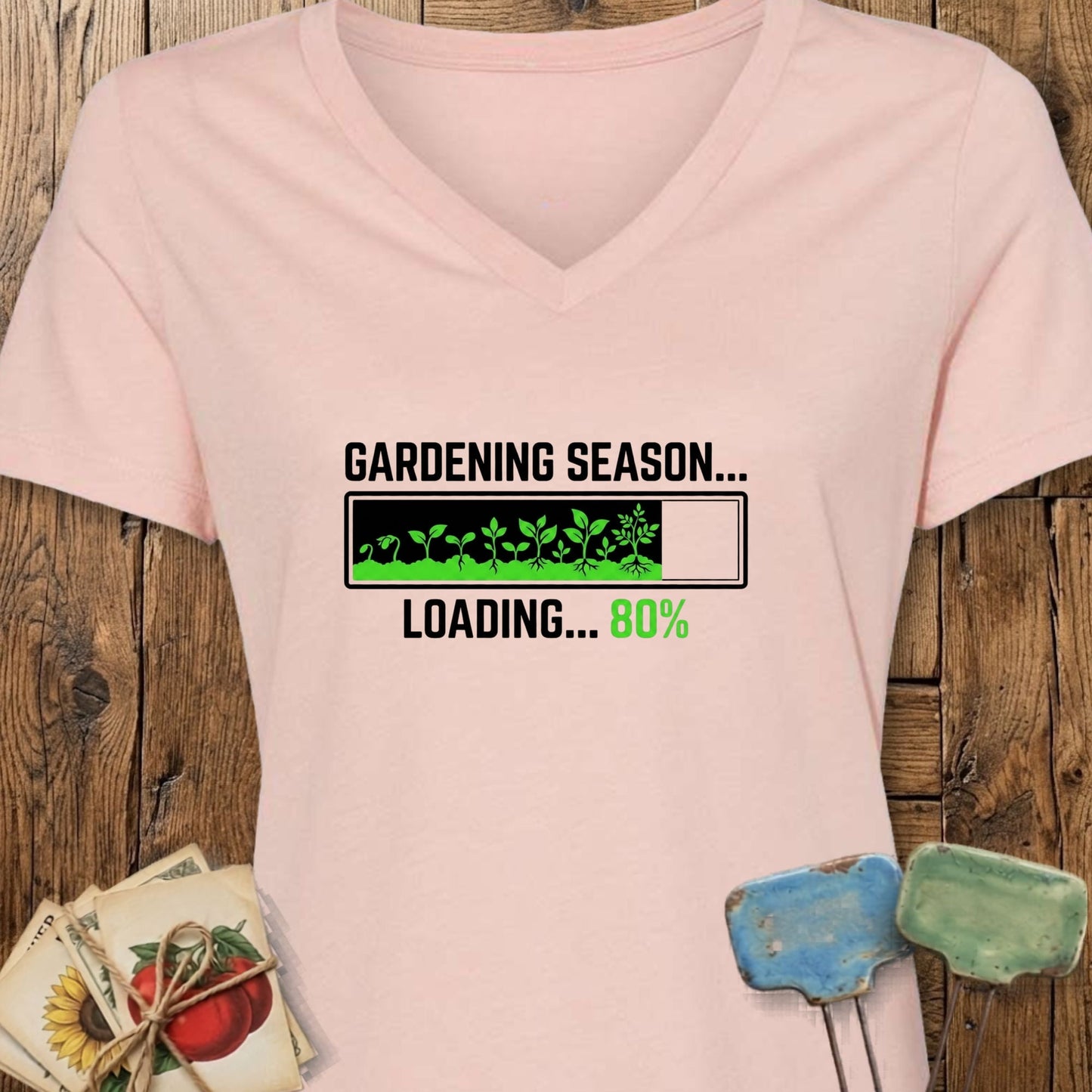 Printify V-Neck Heather Peach / S Loading Season V-Neck