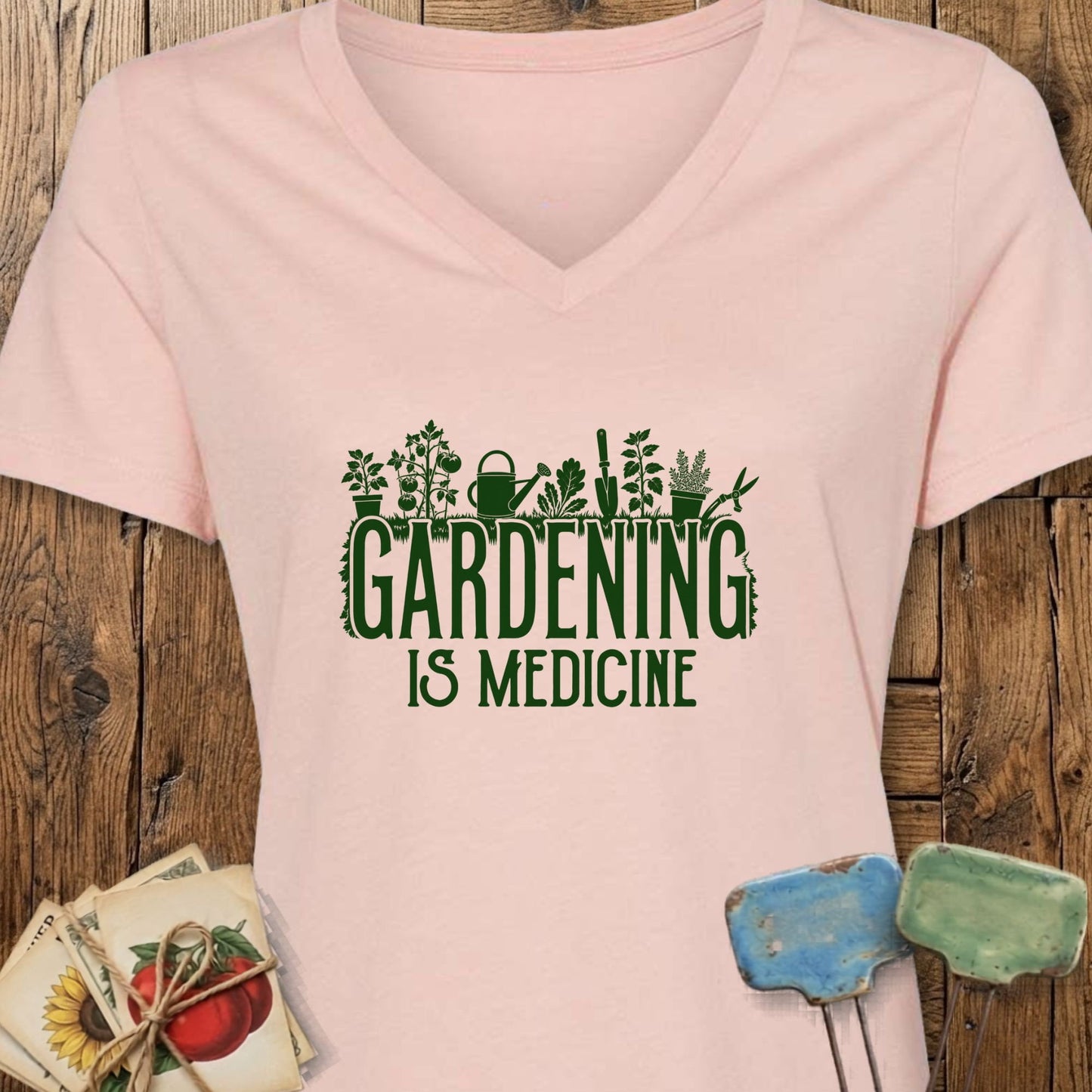 Printify V-Neck Heather Peach / S Medicine V-Neck