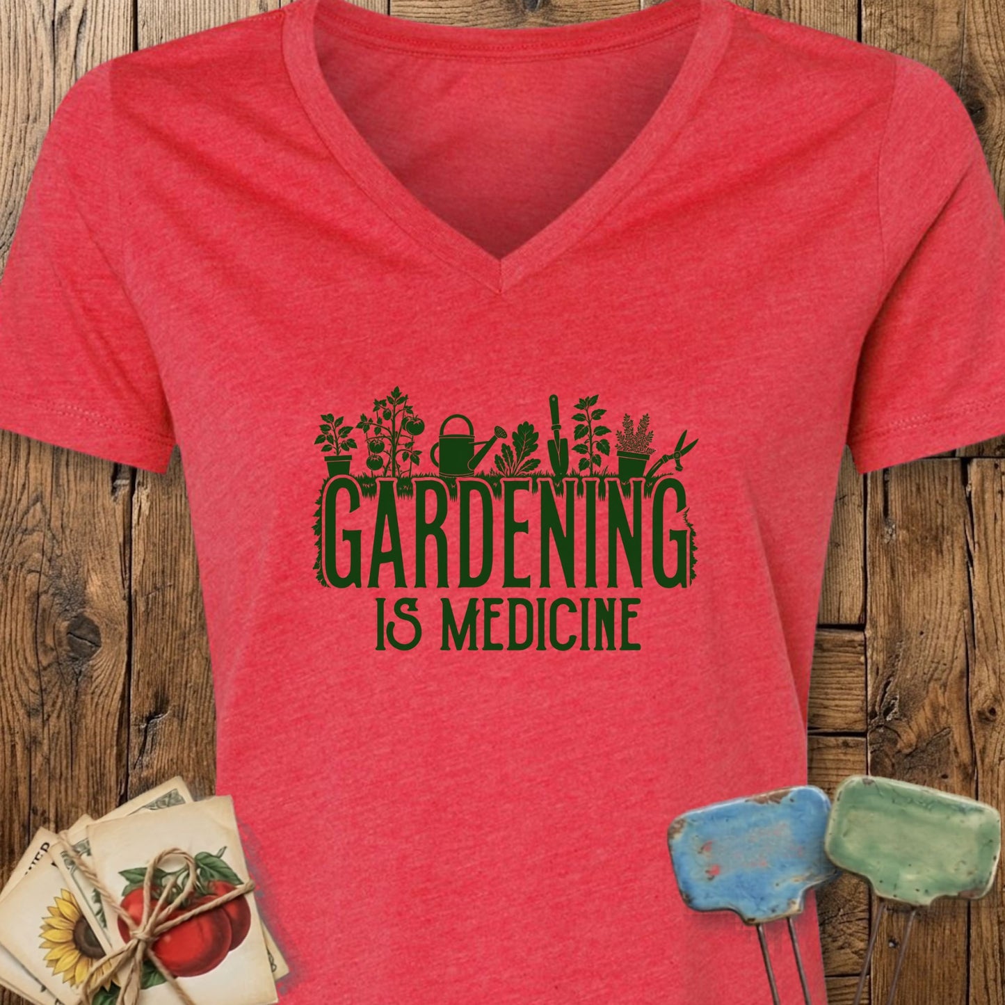Printify V-Neck Heather Red / S Medicine V-Neck
