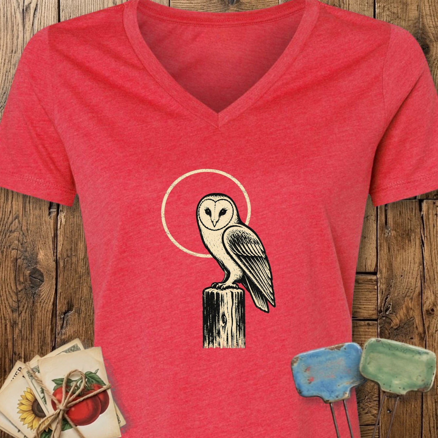 Printify V-Neck Heather Red / S Moonlit Watch V-Neck