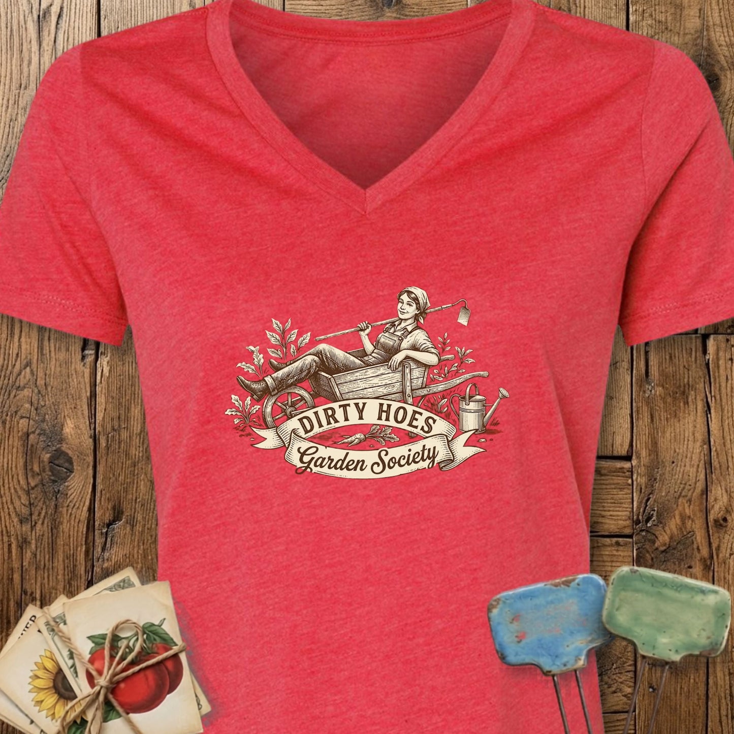 Printify V-Neck Heather Red / S Wheelbarrow Royalty V-Neck