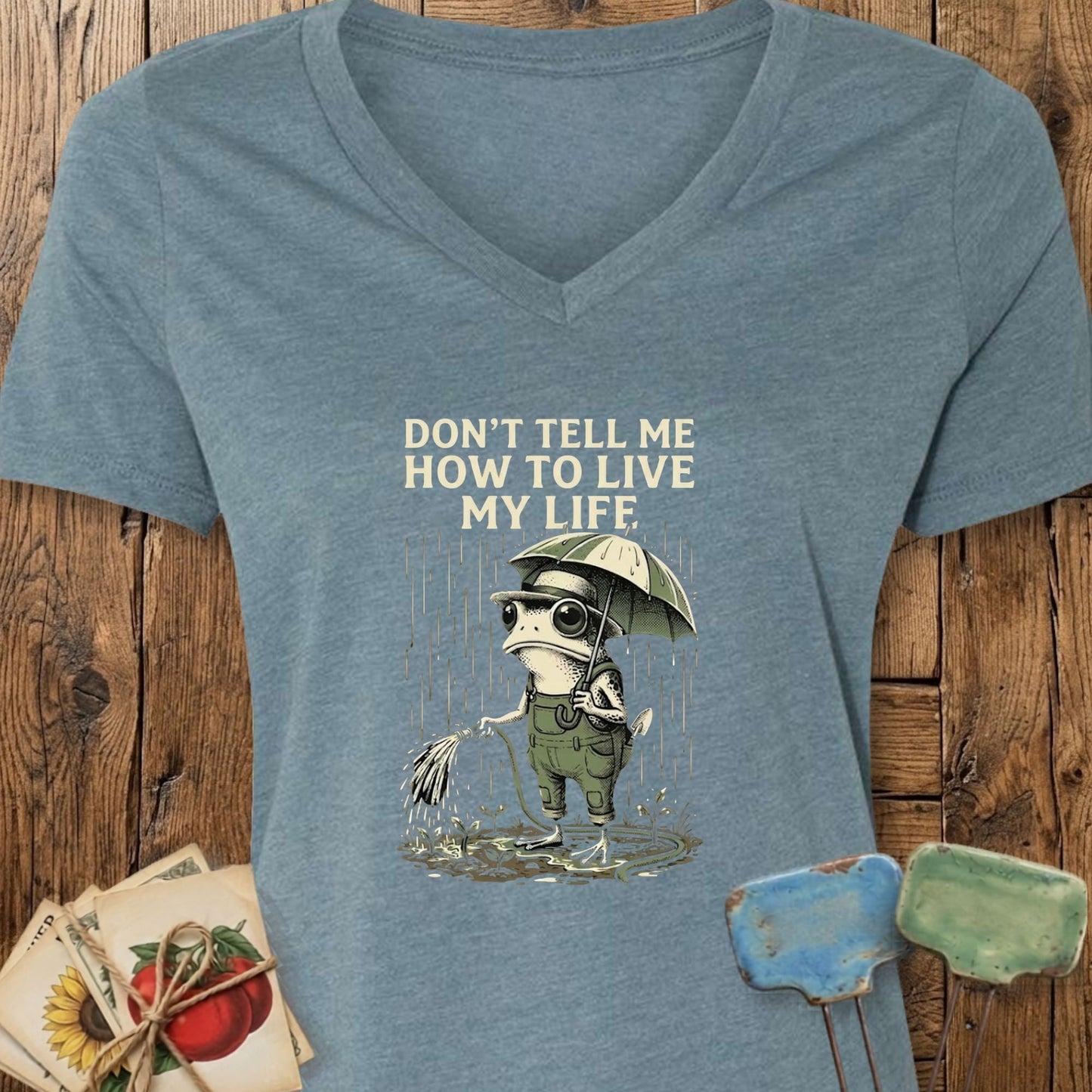 Printify V-Neck Heather Slate / S Live My Life V-Neck