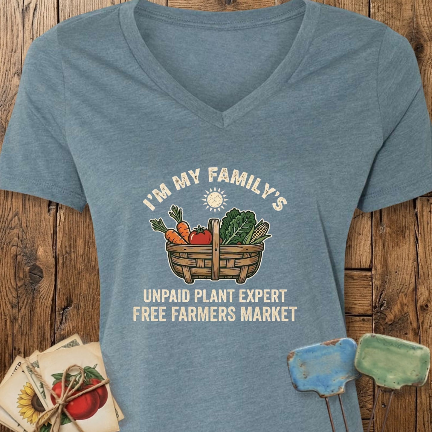 Printify V-Neck Heather Slate / S My Family's V-Neck