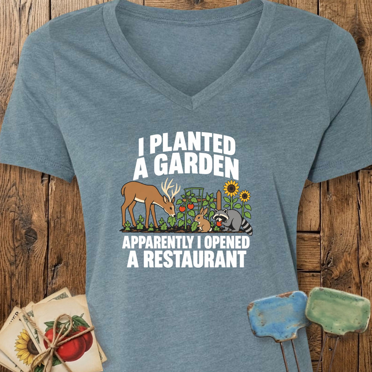Printify V-Neck Heather Slate / S New Restaurant V-Neck