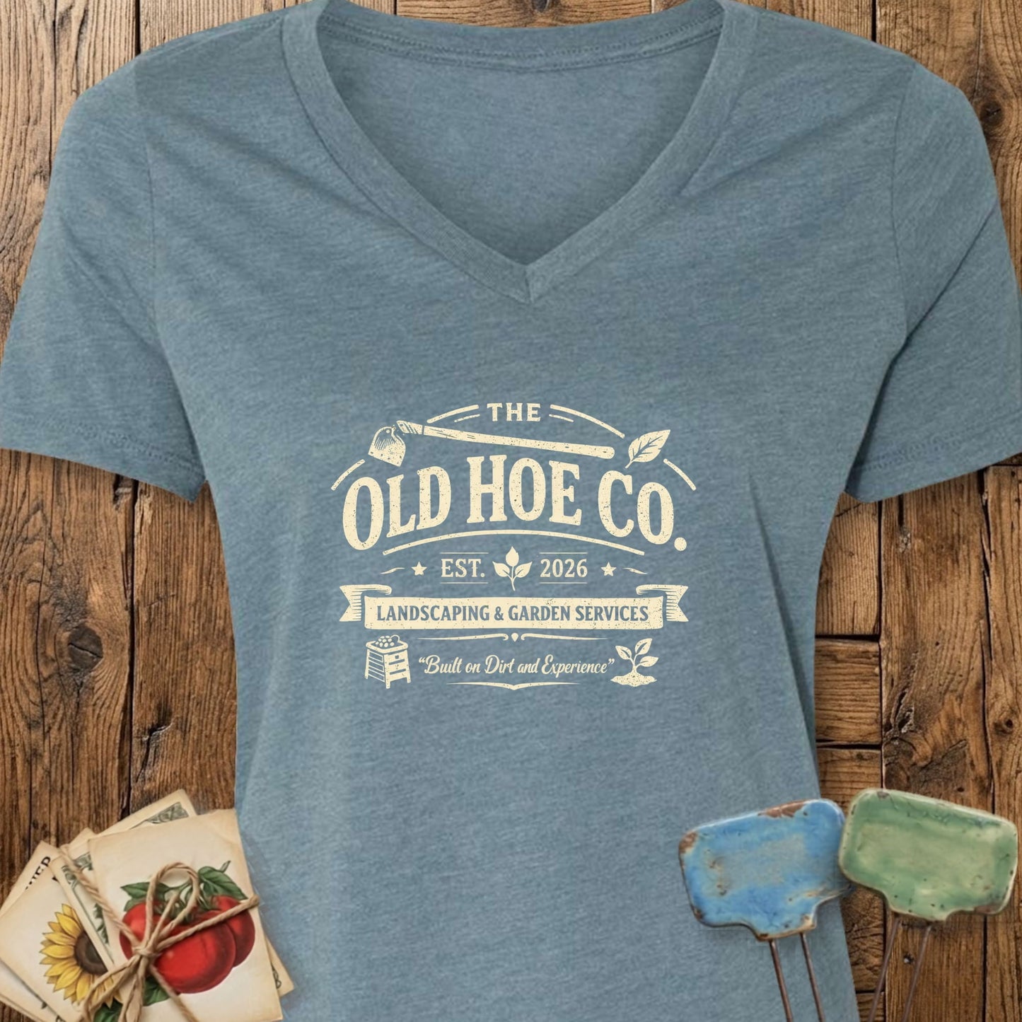 Printify V-Neck Heather Slate / S Old Hoe Co. V-Neck