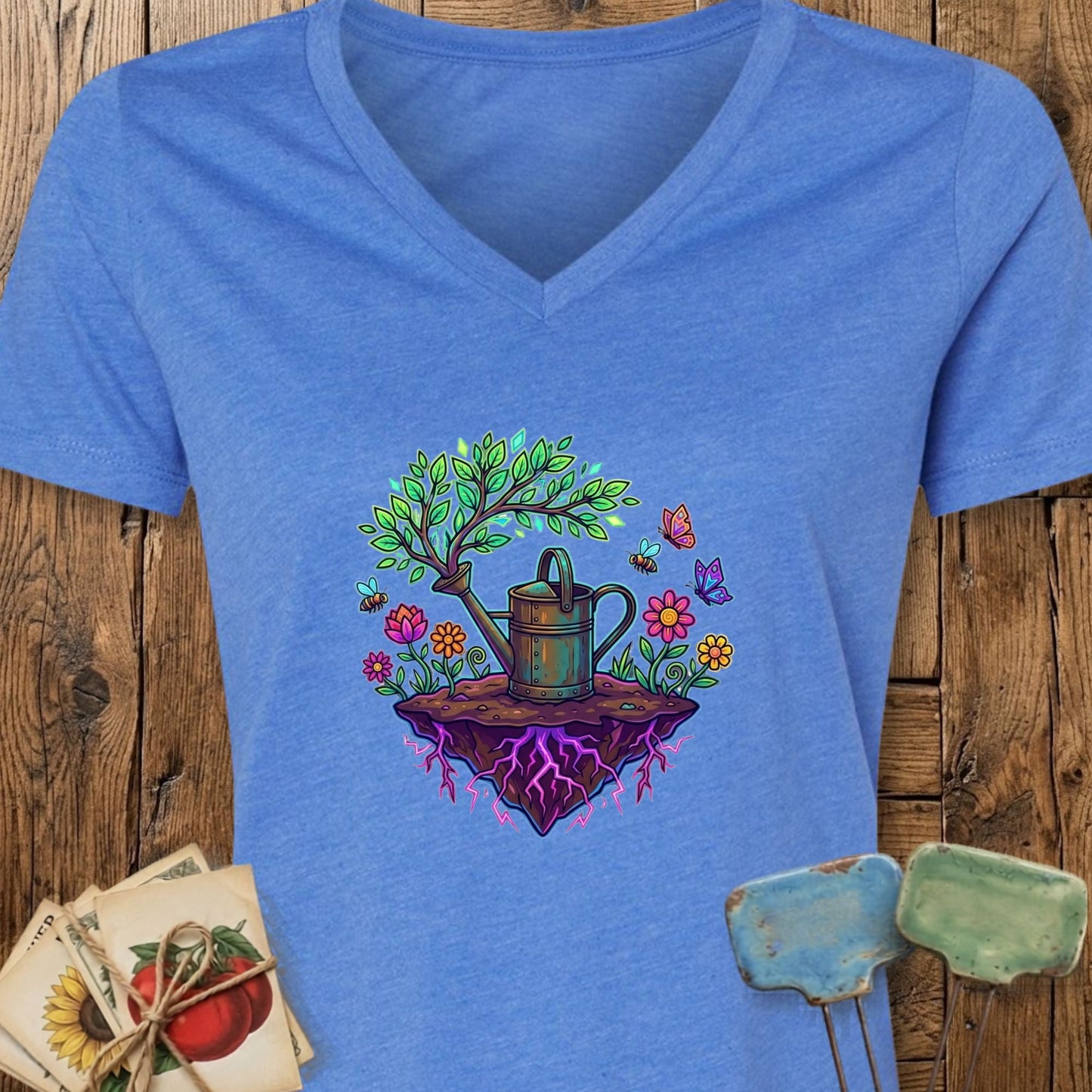 Printify V-Neck Heather True Royal / S Grower's Heart V-Neck