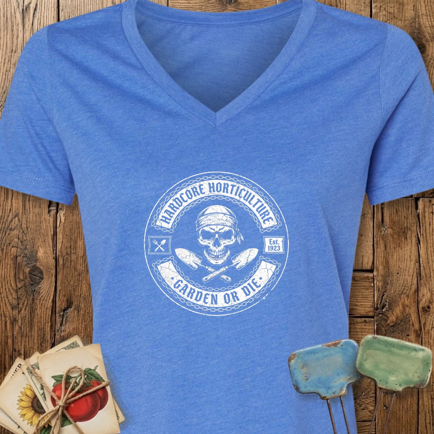 Printify V-Neck Heather True Royal / S Hardcore Garden V-Neck