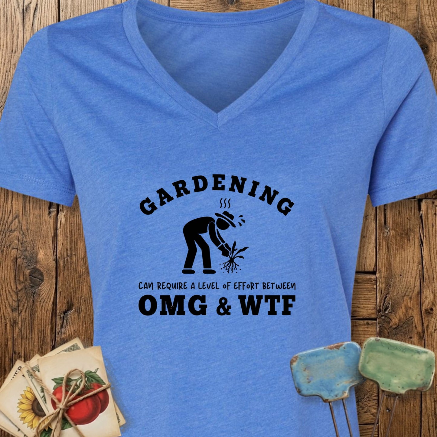 Printify V-Neck Heather True Royal / S OMG & WTF V-Neck