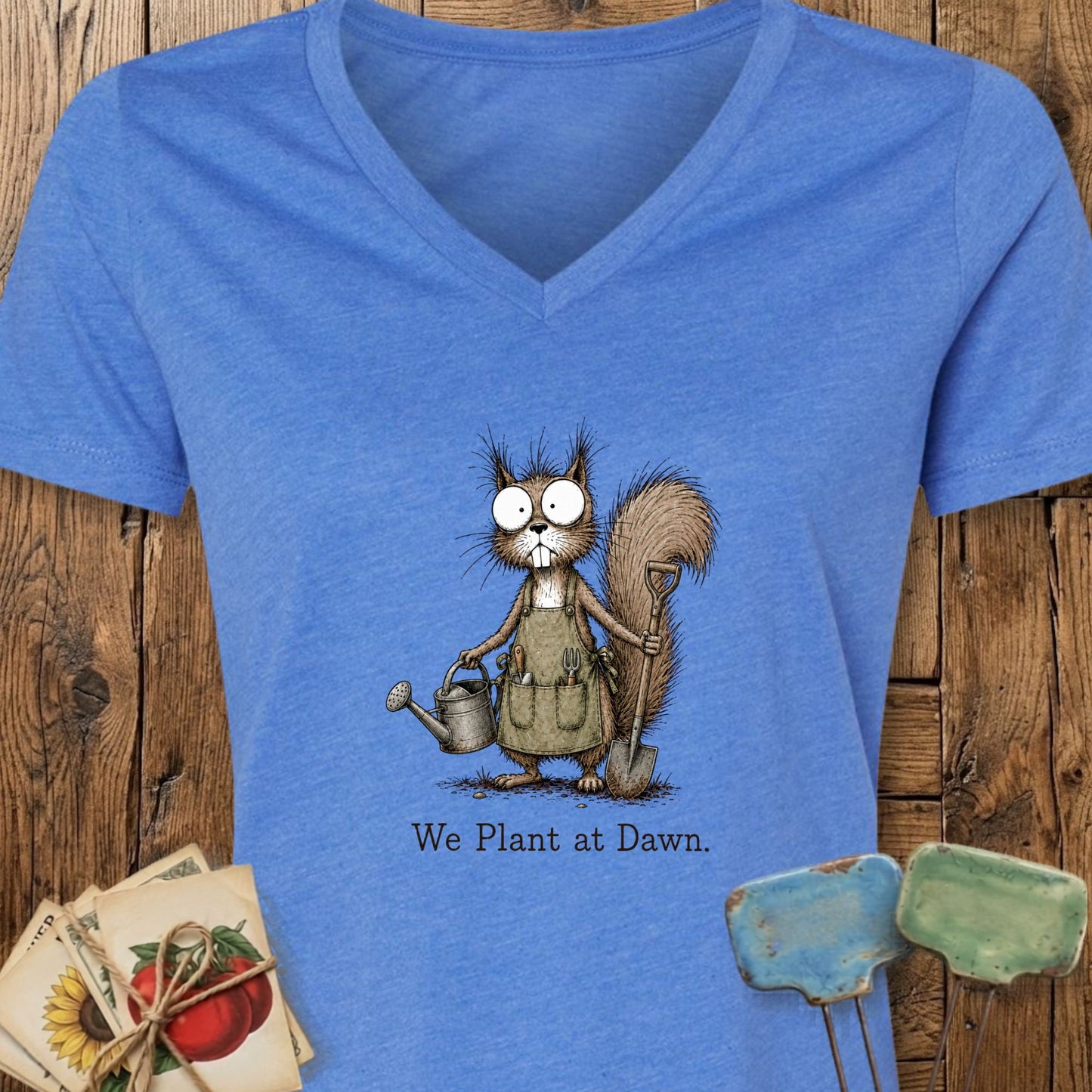 Printify V-Neck Heather True Royal / S We Plant at Dawn V-Neck