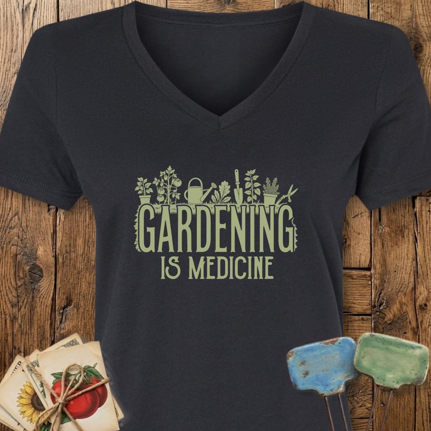 Printify V-Neck Solid Black Blend / S Medicine V-Neck