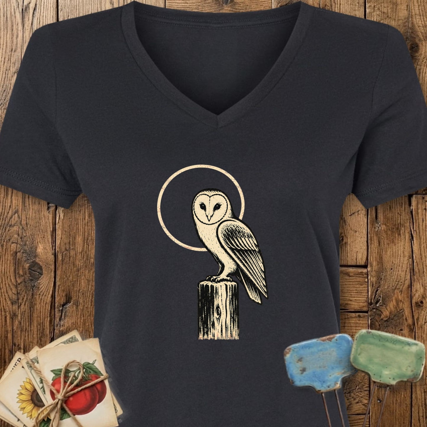 Printify V-Neck Solid Black Blend / S Moonlit Watch V-Neck