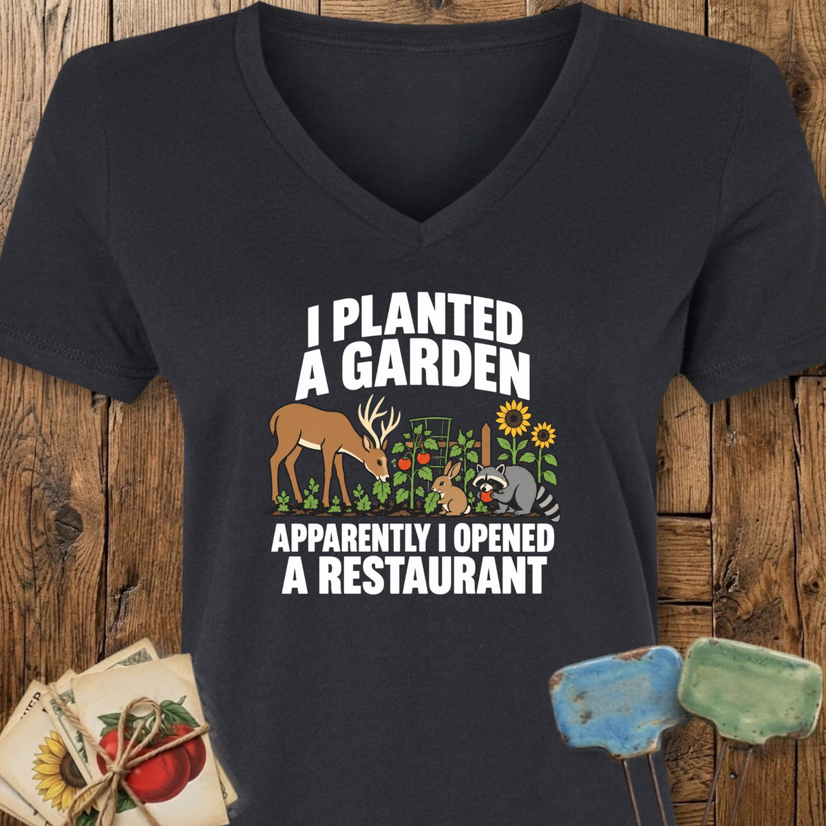 Printify V-Neck Solid Black Blend / S New Restaurant V-Neck