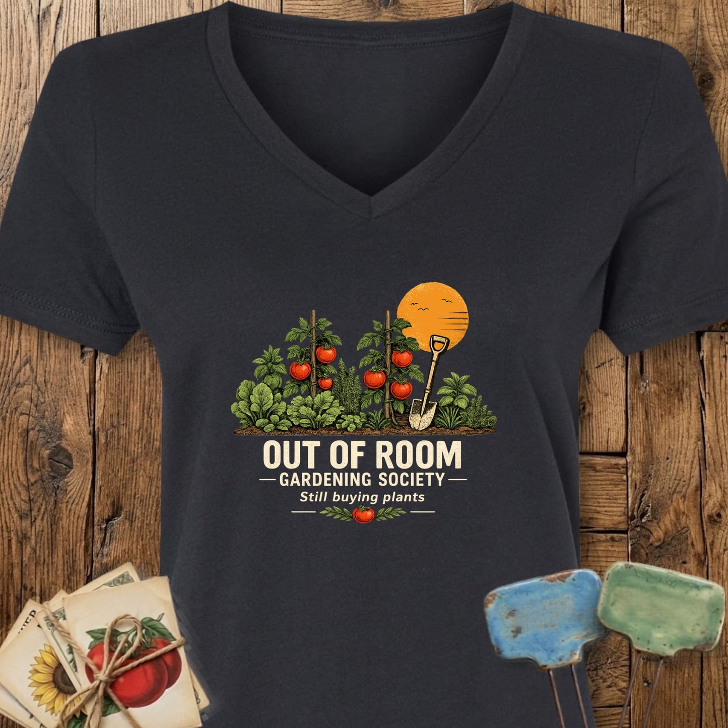 Printify V-Neck Solid Black Blend / S Out of Room V-Neck