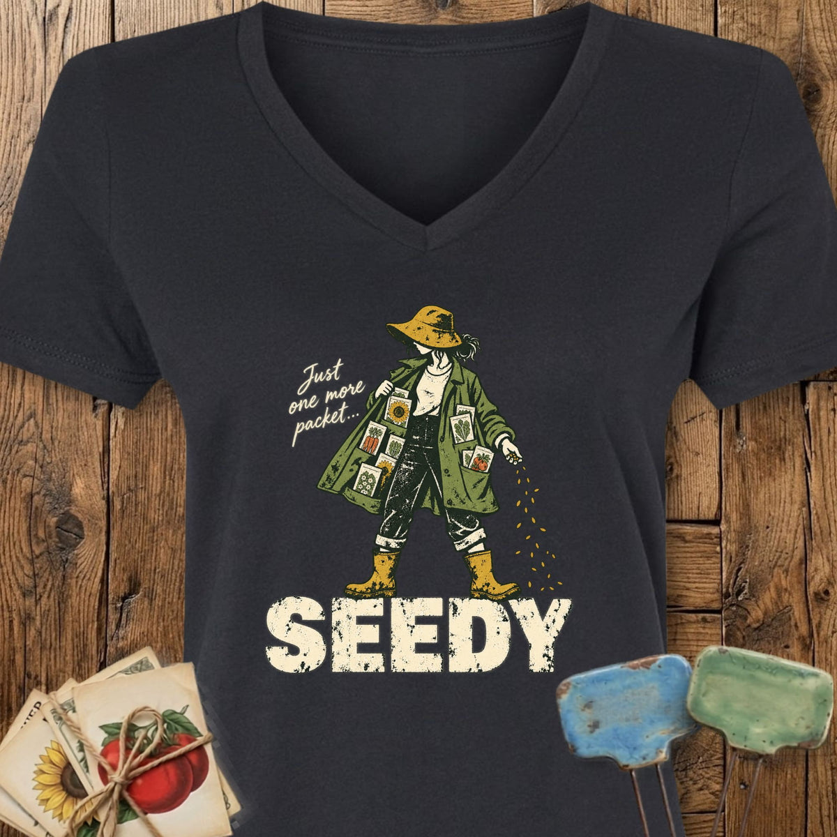 Printify V-Neck Solid Black Blend / S Seedy V-Neck