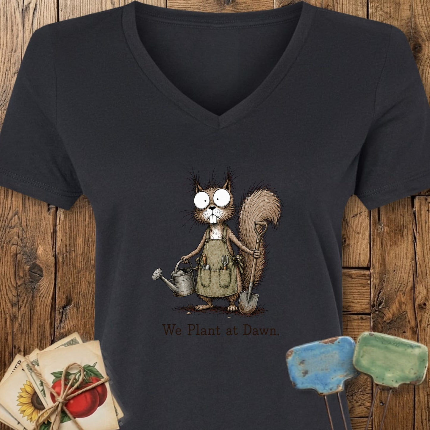 Printify V-Neck Solid Black Blend / S We Plant at Dawn V-Neck