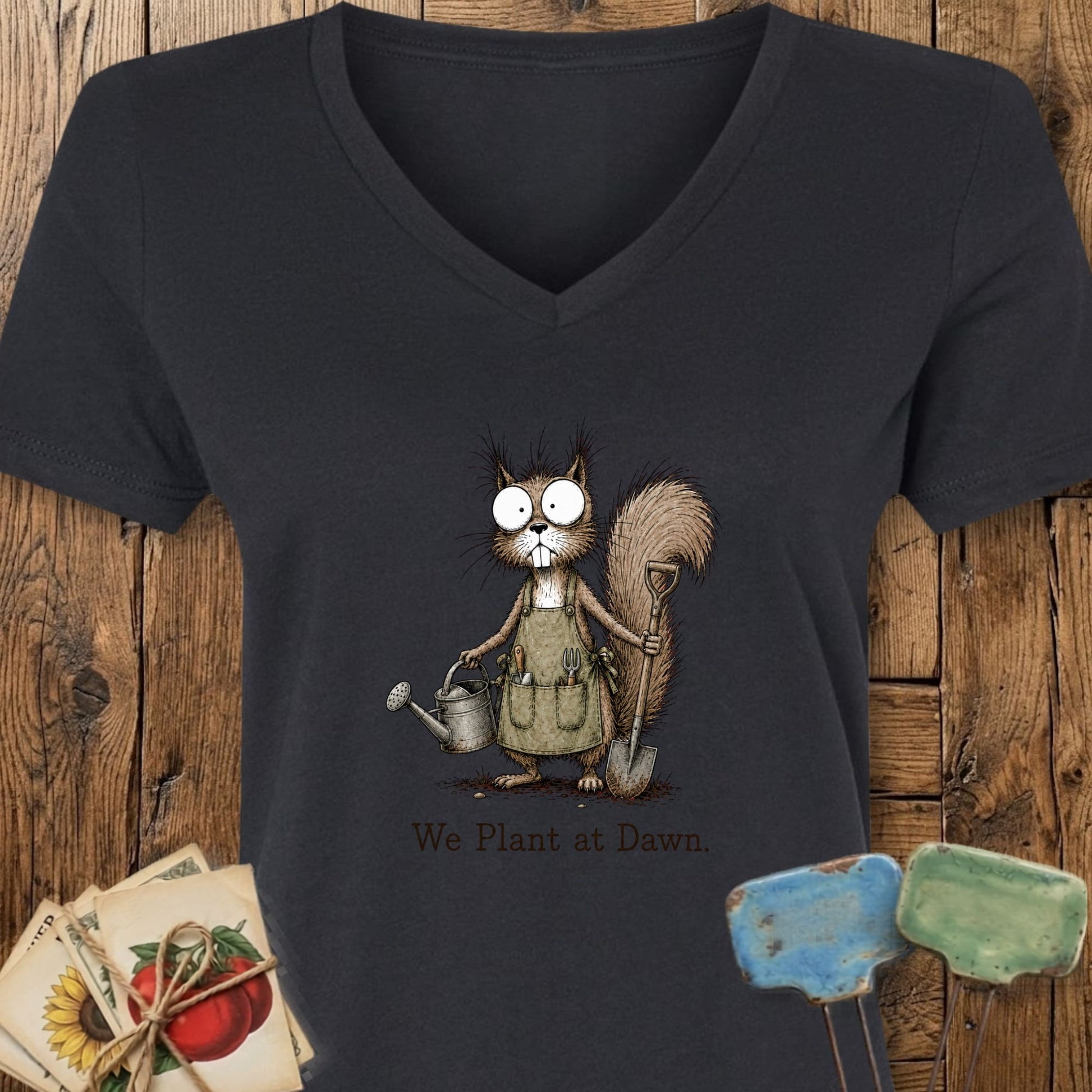 Printify V-Neck Solid Black Blend / S We Plant at Dawn V-Neck