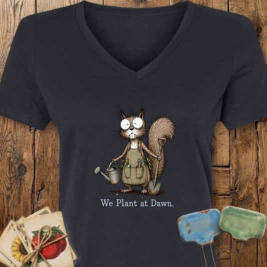 Printify V-Neck Solid Black Blend / S We Plant at Dawn V-Neck